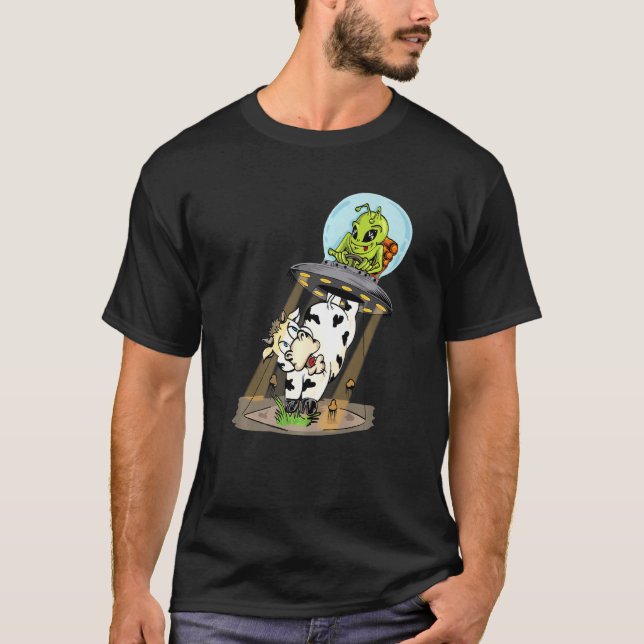 Alien Abduction Cow T Shirt (Framsida)
