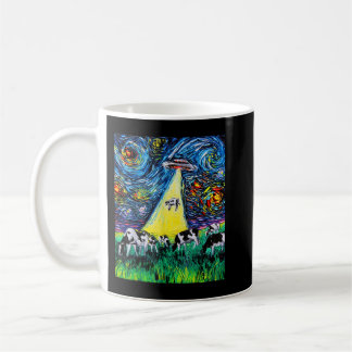 Alien Abduction Cows UFO Starry Natt Funny Art by Kaffemugg