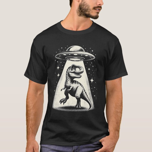 Alien Abduction Dinosaur T Shirt (Framsida)