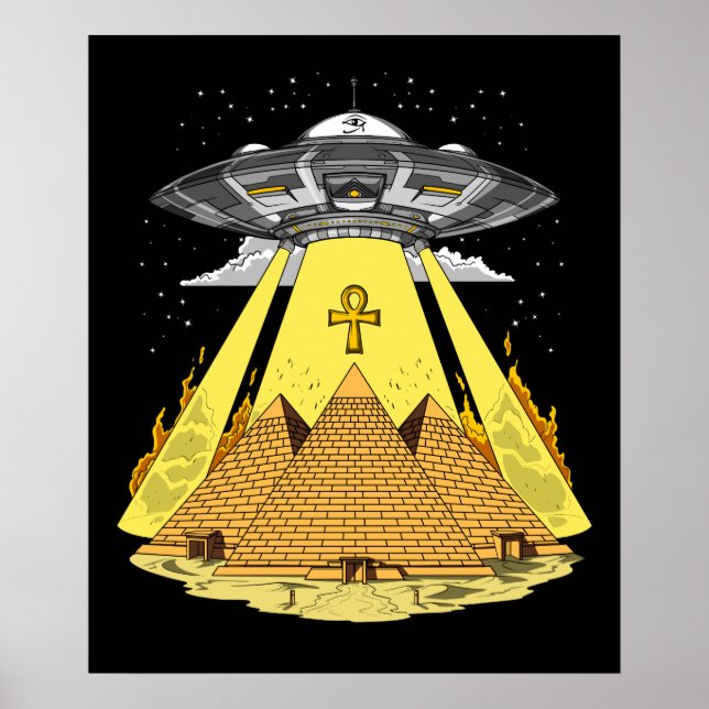 Alien Abduction Egyptian Pyramids Ancient UFO Poster (Framsidan)
