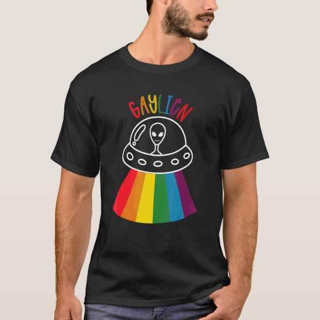 Alien Abduction Gay pride Gaylien Lgbt T Shirt (Framsida)