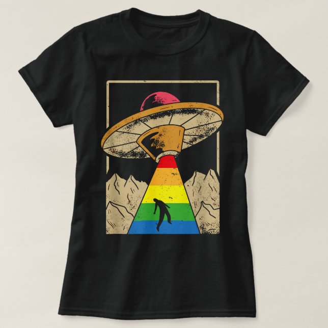 Alien Abduction Gay pride Gaylien Lgbt T Shirt (Design framsida)