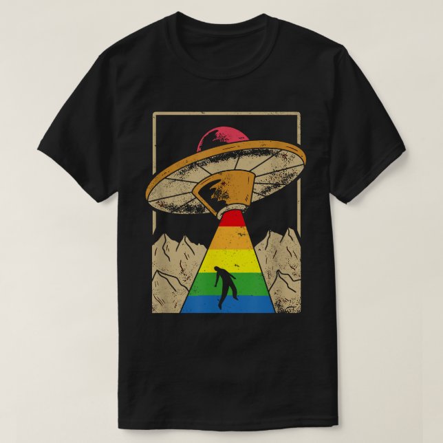 Alien Abduction Gay pride Gaylien Lgbt T Shirt (Design framsida)