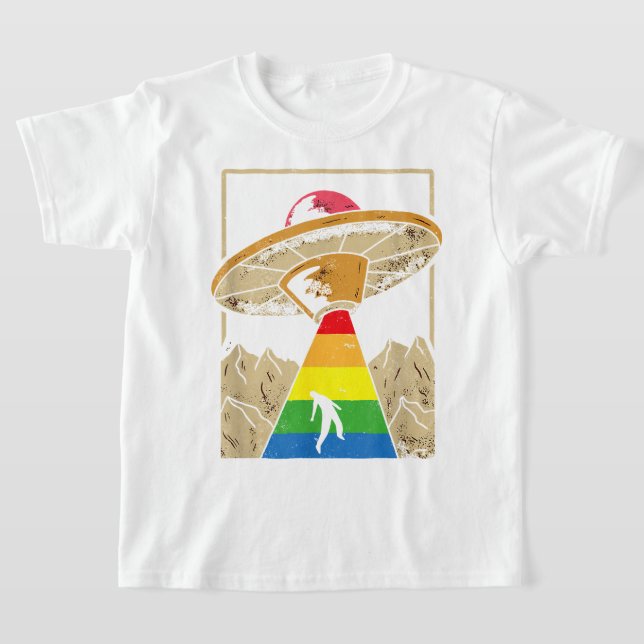 Alien Abduction Gay pride Gaylien Lgbt T Shirt (Laydown)