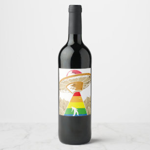 Alien Abduction Gay pride Gaylien Lgbt Vinflaska Etikett