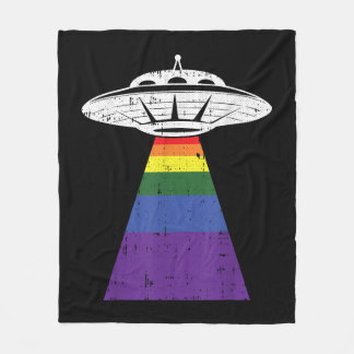 Alien Abduction Gay pride LGBT-Q Gaylien UFO Fleecefilt