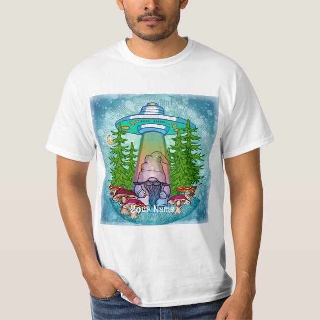Alien abduction gnome t shirt (Framsida)
