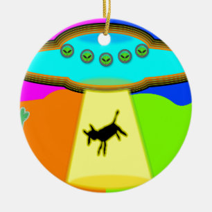Alien Abduction Julgransprydnad Keramik