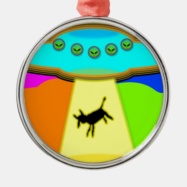 Alien Abduction Julgransprydnad Metall (Framsidan)