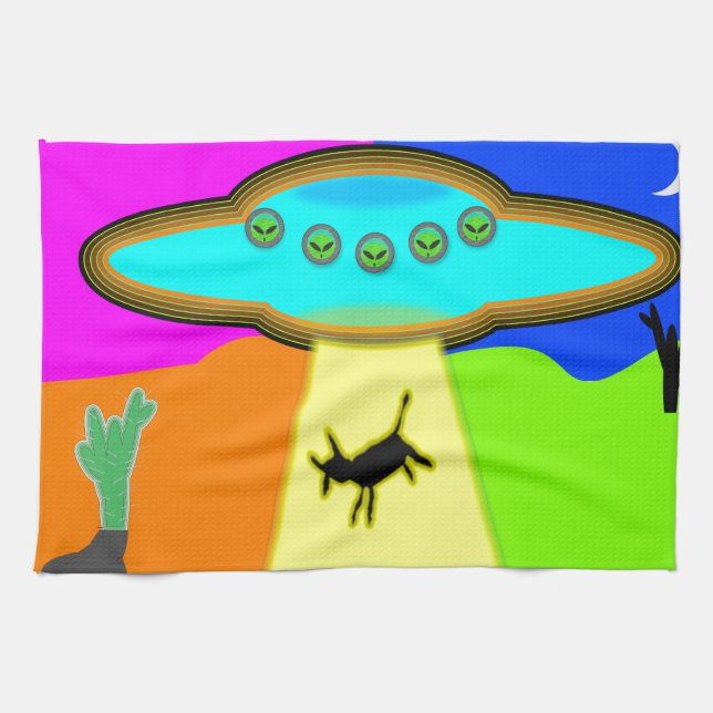 Alien Abduction Kökshandduk (Horisontell)