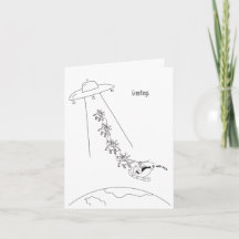 Alien Abduction of Jultomten jul Card