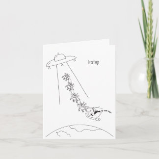 Alien Abduction of Jultomten jul Card Kort