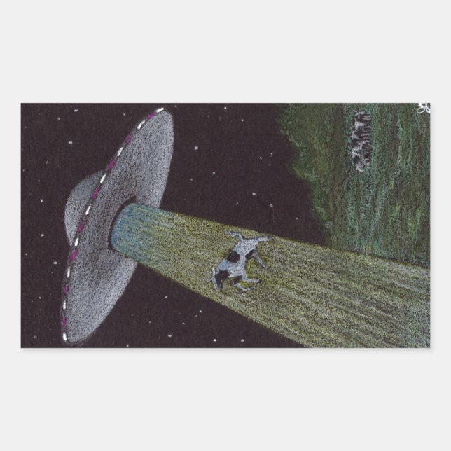 Alien Abduction Rektangulärt Klistermärke (Framsida)
