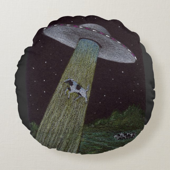 Alien Abduction Rund Kudde (Framsidan)