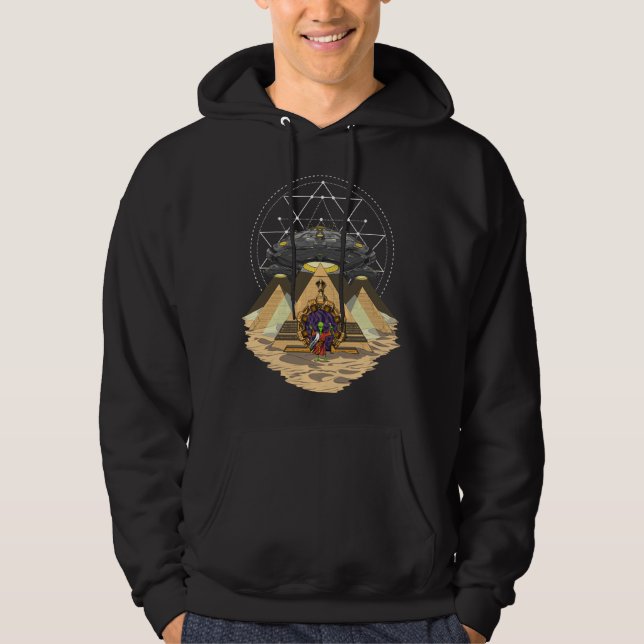 Alien Abduction Space Annunaki Egyptian Pyramids Hoodie (Framsida)
