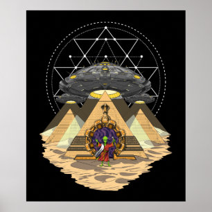 Alien Abduction Space Annunaki Egyptian Pyramids Poster
