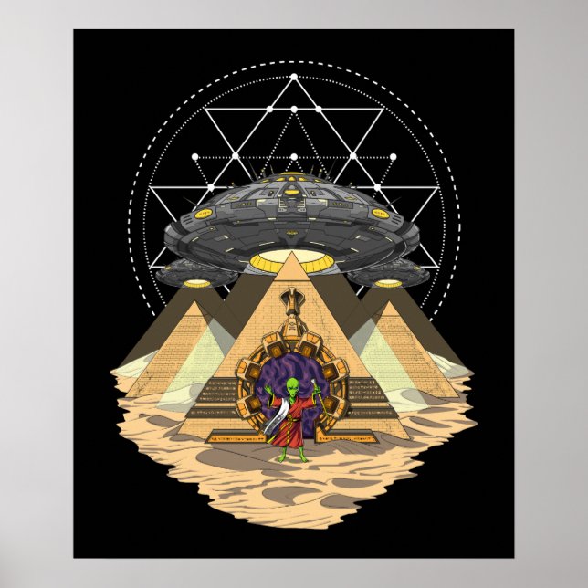 Alien Abduction Space Annunaki Egyptian Pyramids Poster (Framsidan)