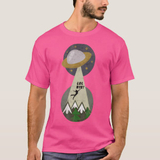Alien Abduction Space Funny Distress Design T Shirt