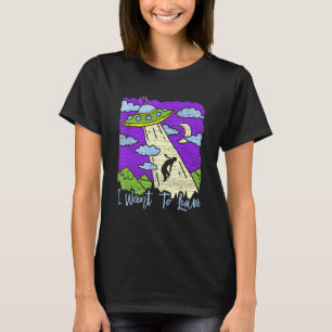 Alien Abduction Ufo Jag vill Lämna T Shirt