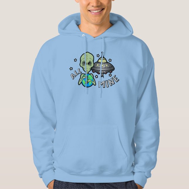 Alien All Min Herrtröja med Kapuschong Hoodie (Framsida)