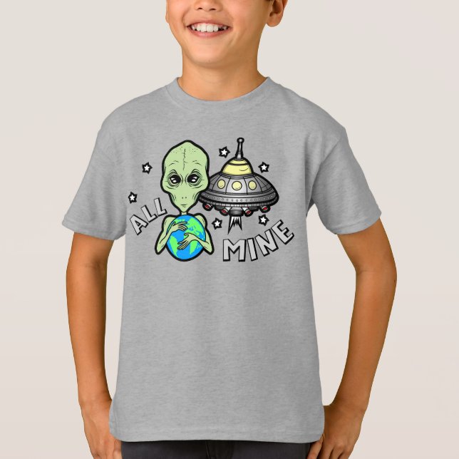 Alien All Min Pojkes T Shirt (Framsida)