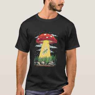 Alien älskare magisk svamp flygande tefat UFO bort T Shirt