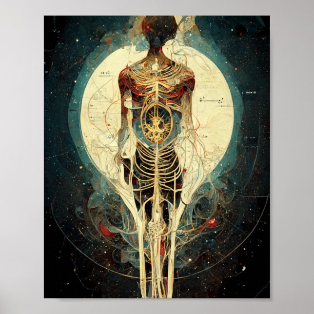 Alien Anatomy 1 Science fiction Art Poster (Framsidan)