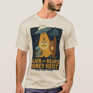 Alien and Bears HonHeist - Lustigt UFO & Bear T Shirt