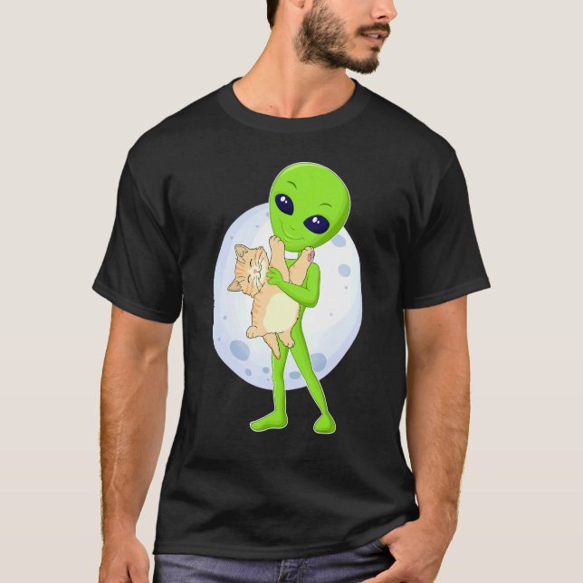 Alien And The Cat Ufo 51 Area Ive Always Believed  T Shirt (Framsida)