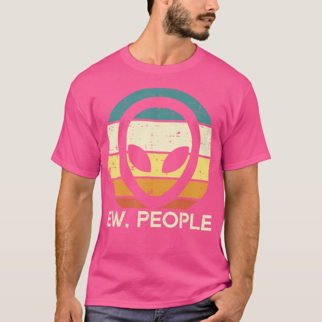 Alien Ansikte Ew People Lusny Ufo Introvert Manar  T Shirt (Framsida)