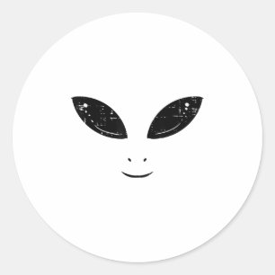 Alien Ansikte Funny Costume Ufo Space Boys Girls K Runt Klistermärke