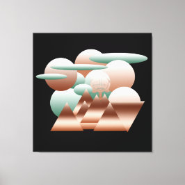 Alien ansikte i abstrakt Space art Canvastryck