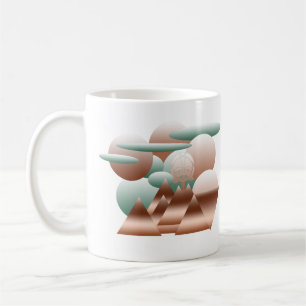 Alien ansikte i abstrakt Space art Kaffemugg