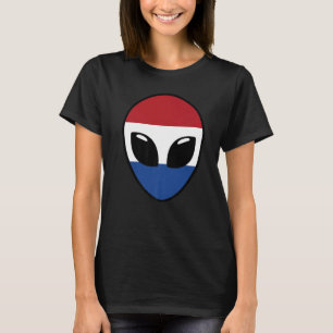 Alien Ansikte Nederländerna Holland Dutch Flagga T Shirt