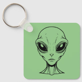 Alien Ansikte Nyckelring