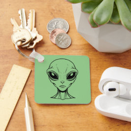 Alien Ansikte Nyckelring