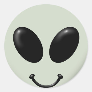 Alien Ansikte Runt Klistermärke