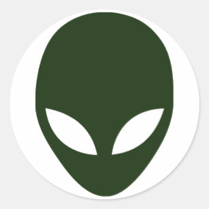 Alien Ansikte Runt Klistermärke