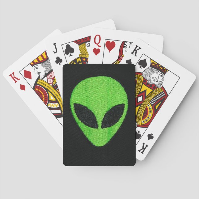 Alien Ansikte-spelkort. Spel Kort (Baksidan)