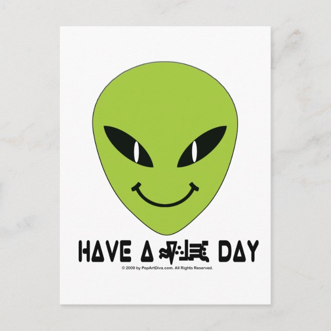 Alien Ansikte Vykort (Framsida)