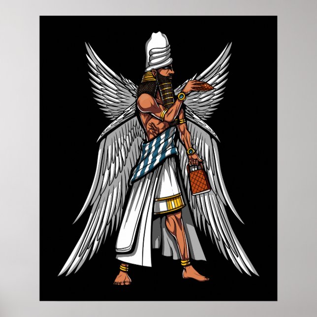 Alien Anunaki Gud Ancient Sumerian Kung Poster (Framsidan)