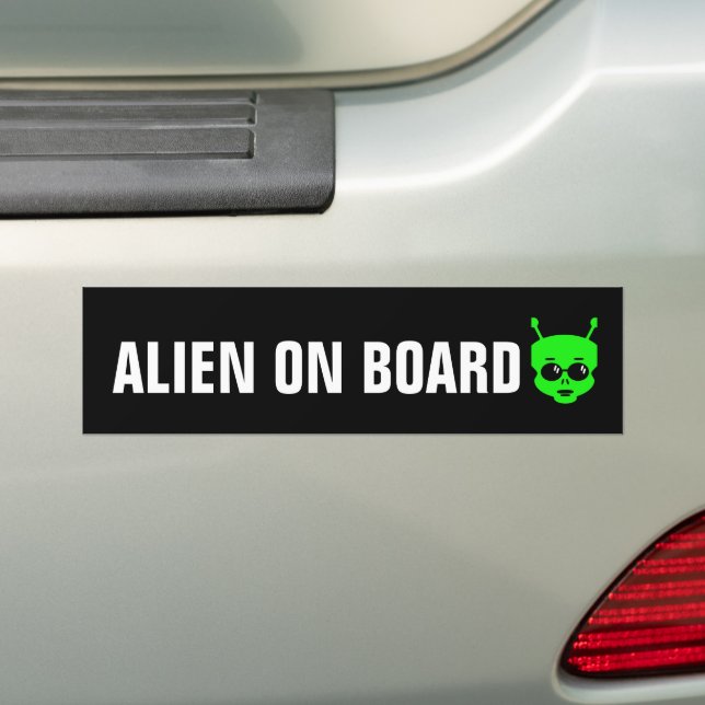 ALIEN ÄR OMBORD PÅ FUNNY BUMPER STICKER BILDEKAL (På Bil)