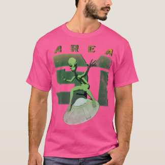 Alien Area 51 Shirt Ufo Grönt Man Flies Saucer Sp T Shirt