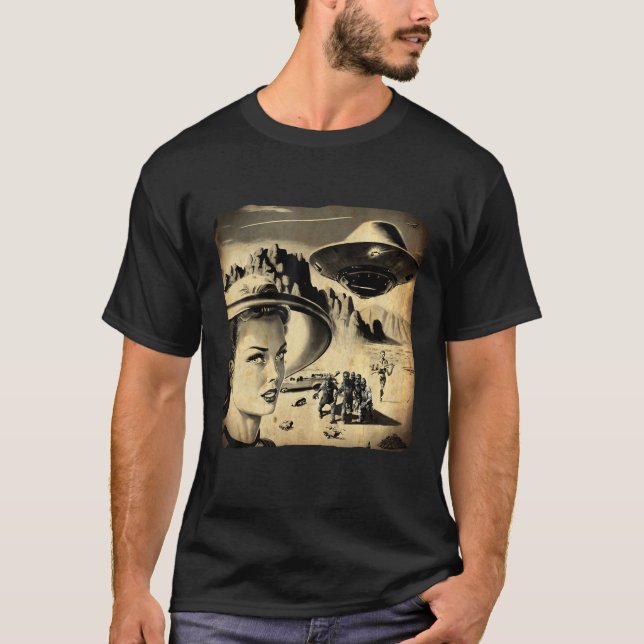 Alien Area 51 Zombie Nevada Desert Cool Retro Grap T Shirt (Framsida)