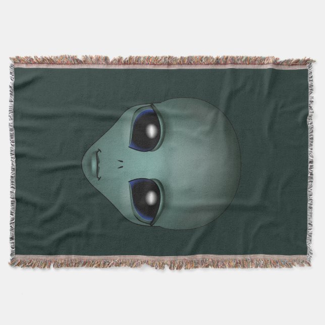 Alien Art Blanket E.T. Alien Grått Throw Blanket Mysfilt (Framsidan)