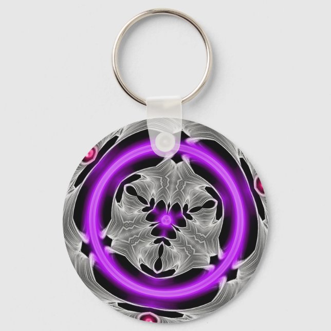 Alien Art - Lila Neon Nyckelring (Framsida)