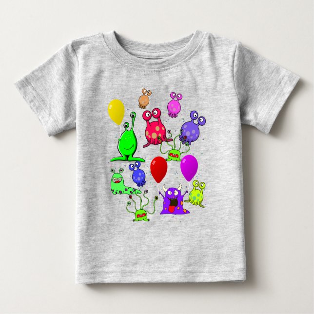 Alien Art * Party med Utomjordingar T Shirt (Framsida)
