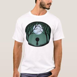 Alien Art T-shirt Manar Alien w. Måne Shirts