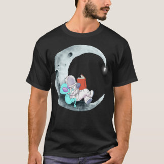 Alien Astronaut läser Bokar i rymden T Shirt