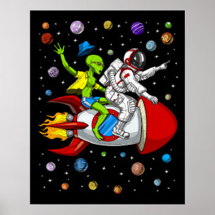 Alien Astronaut Space Äventyr Poster